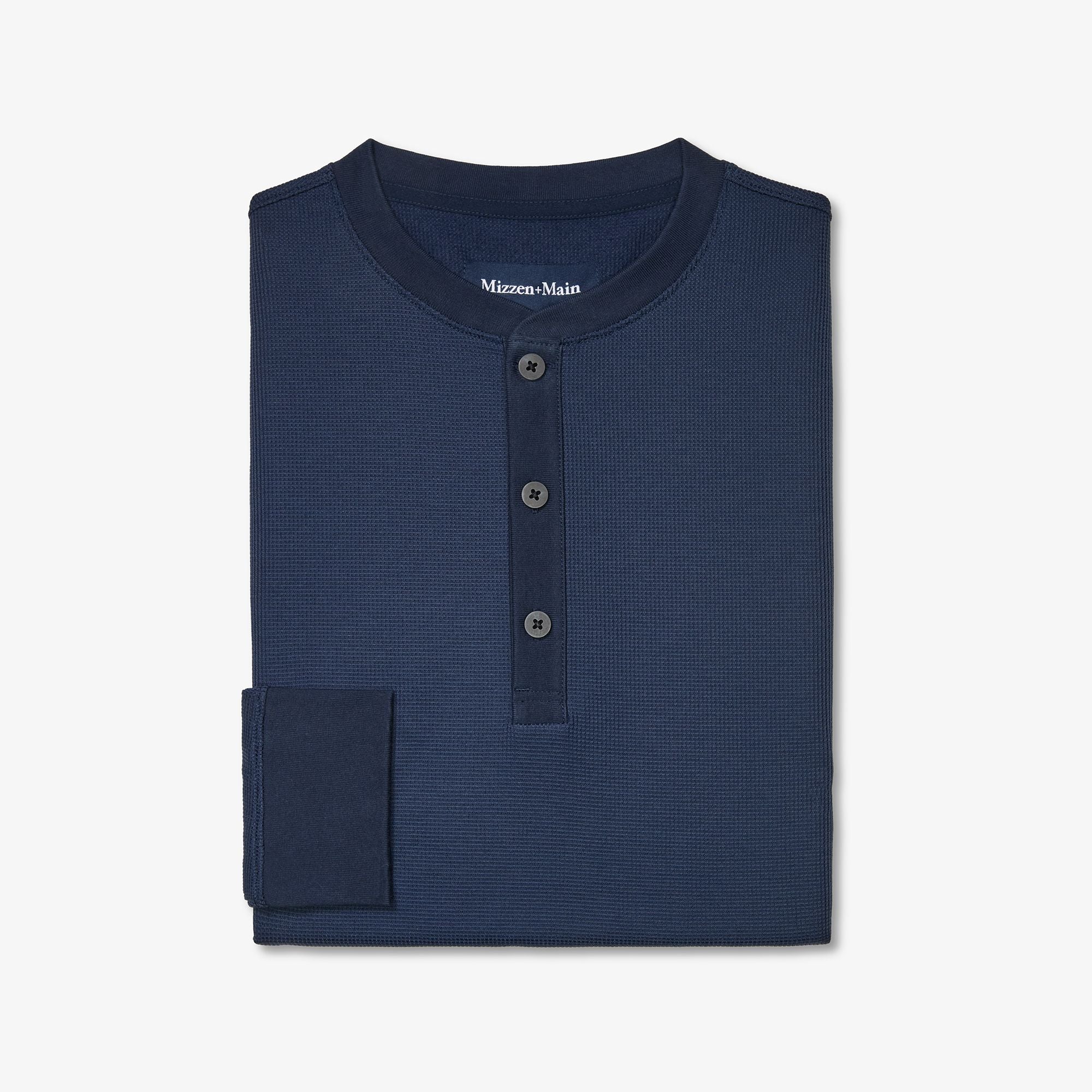 Henderson Henley - Navy Solid