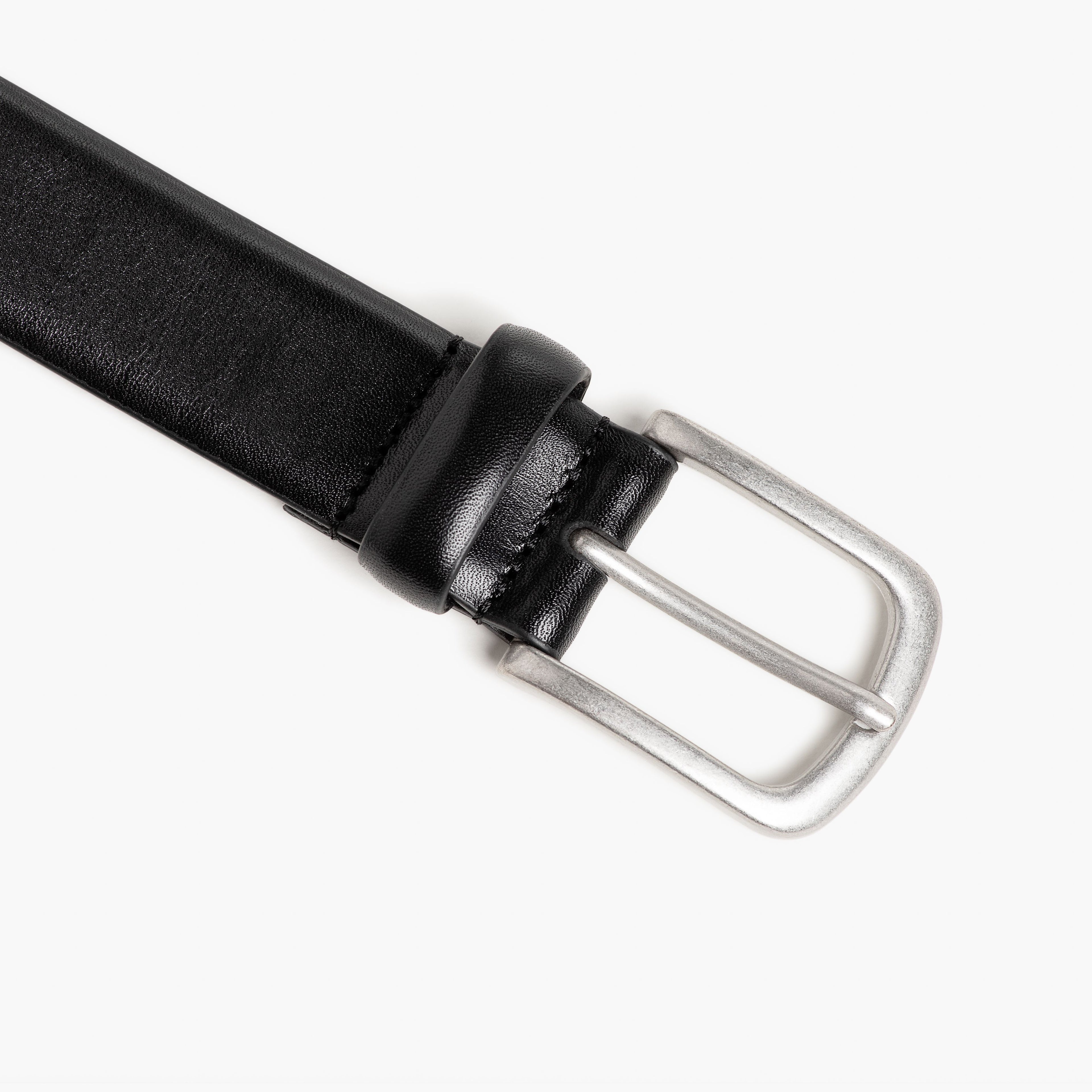 Leather Belt Black Solid