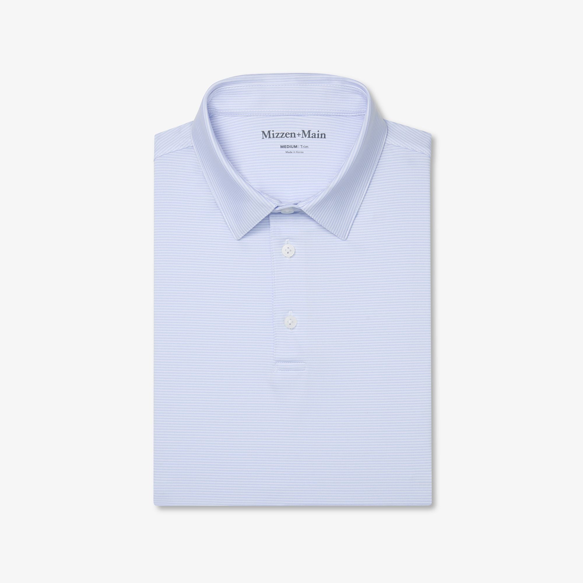 Versa Polo - Light Blue White Stripe
