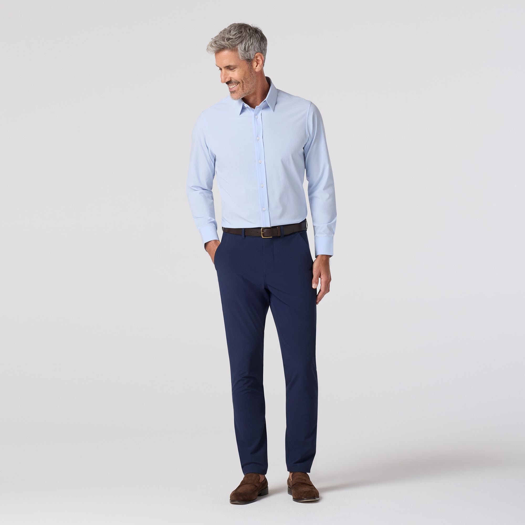 Leeward Formal Dress Shirt Light Blue Solid