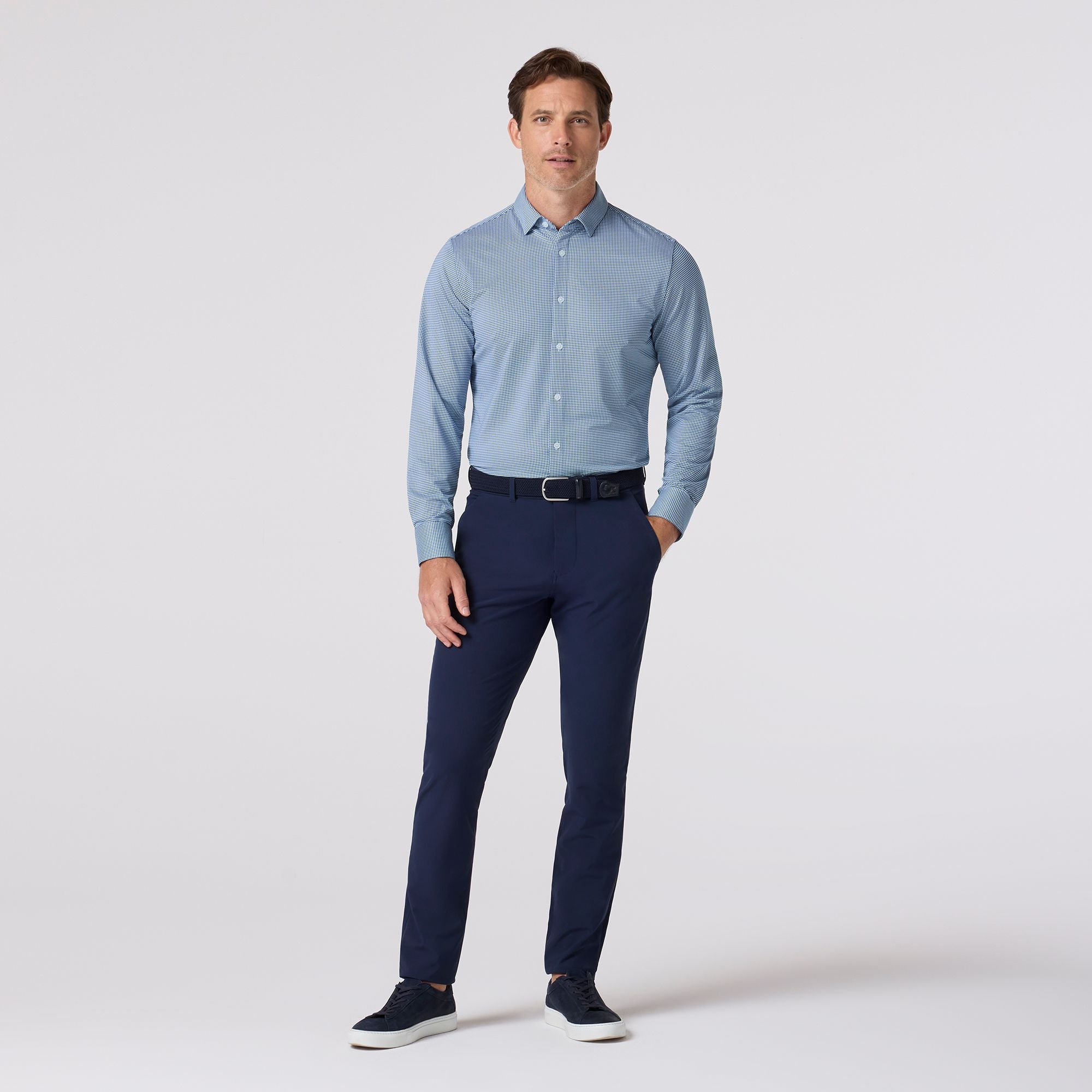 Halyard Dress Shirt Navy Peter Gingham
