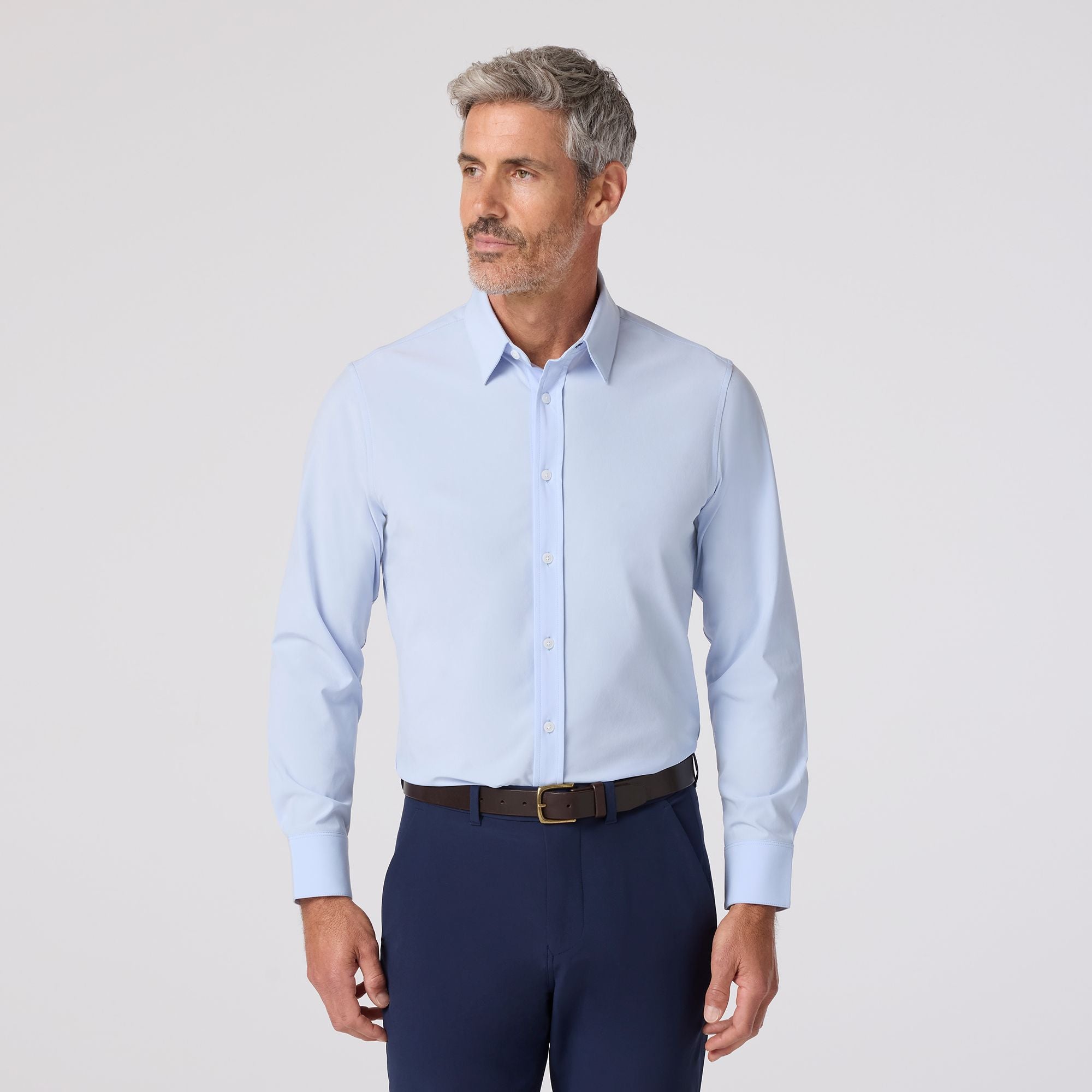 Leeward Formal Dress Shirt Light Blue Solid