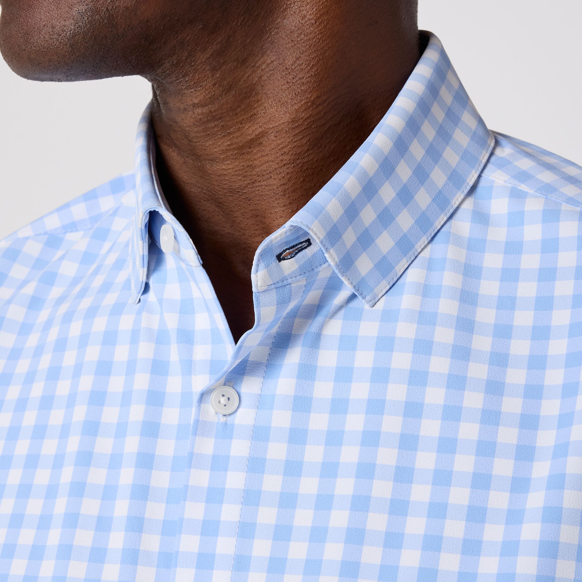 Leeward Dress Shirt Light Blue Gingham