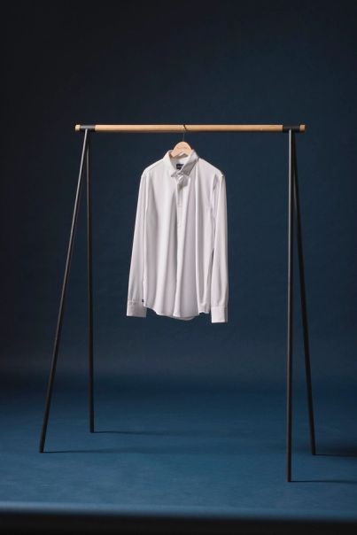 Our Leeward shirt hanging on the rack.