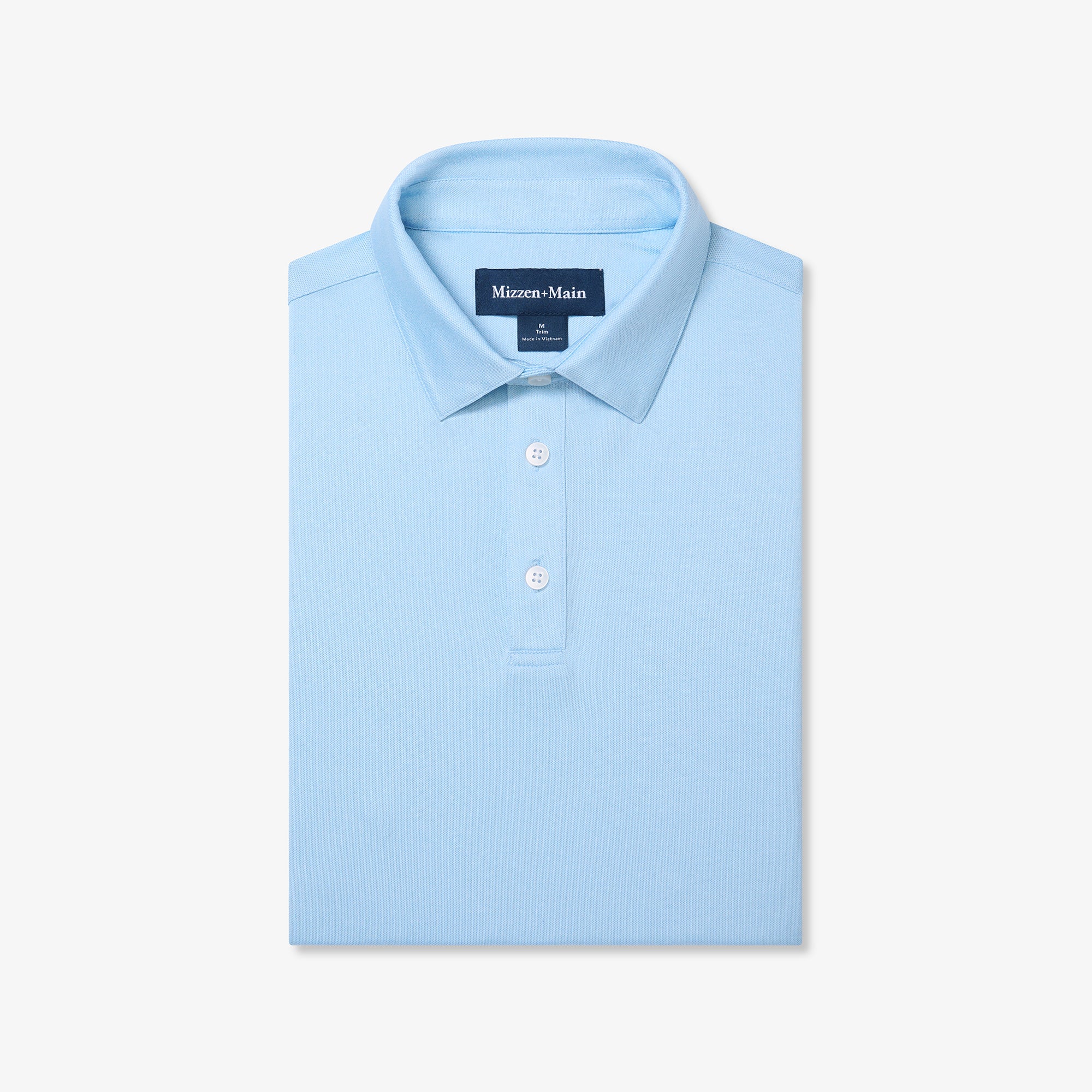 Light blue polo on a white background