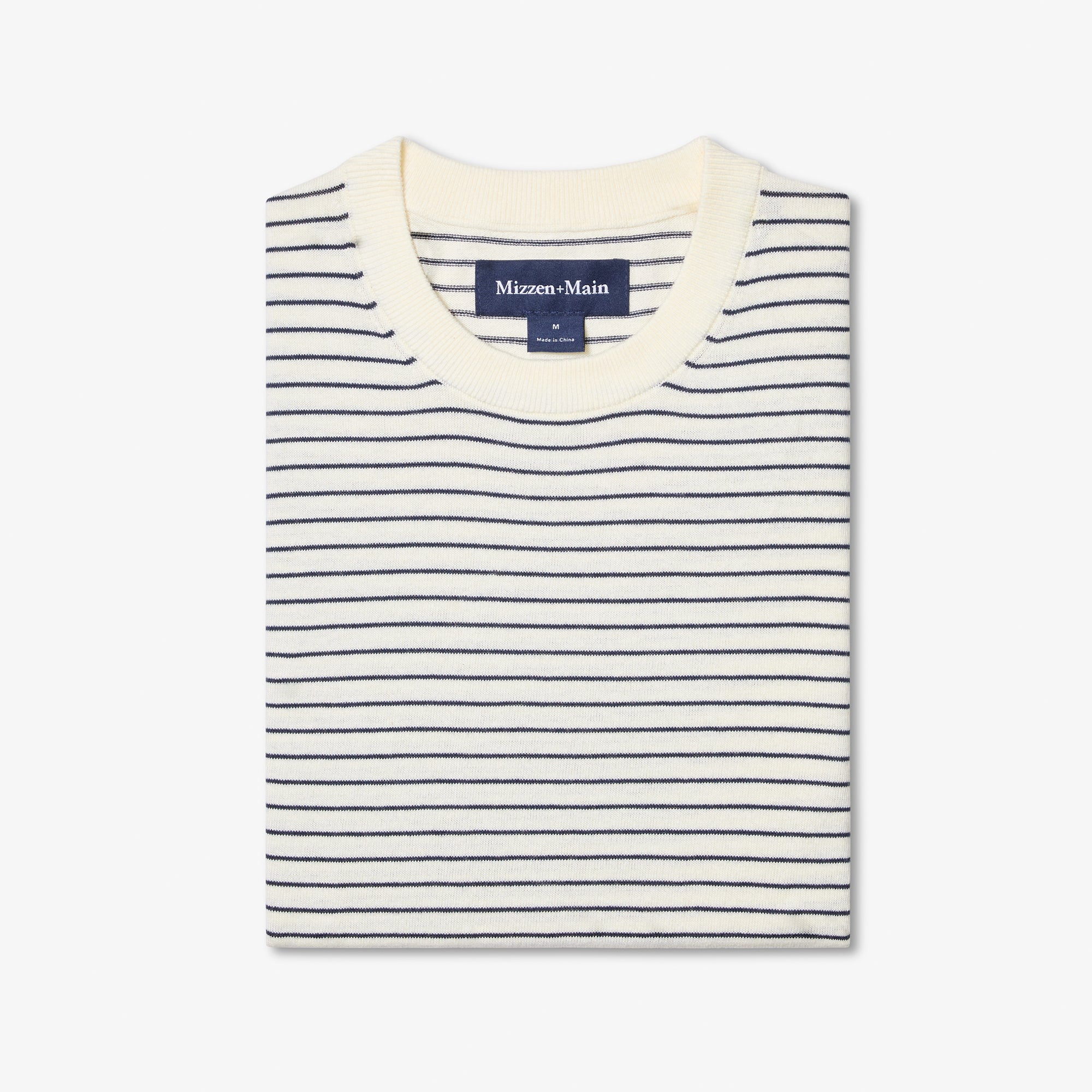 Ashe Sweater - Pearl White Navy Stripe